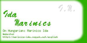 ida marinics business card